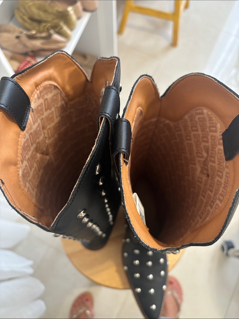 Dingo Black Studded tall Leather Boots - Picture 4 of 11